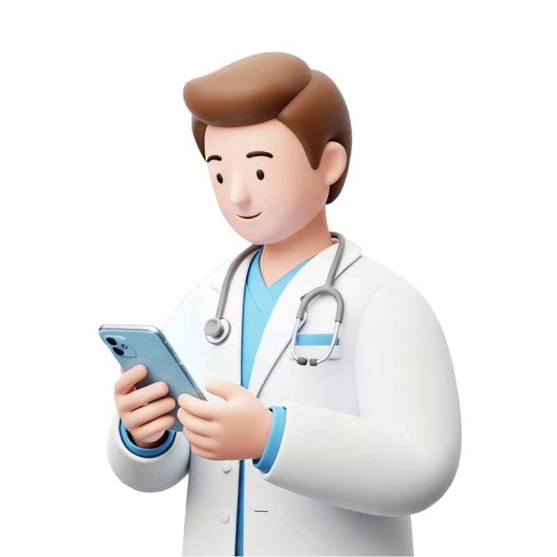 doctor with mobile