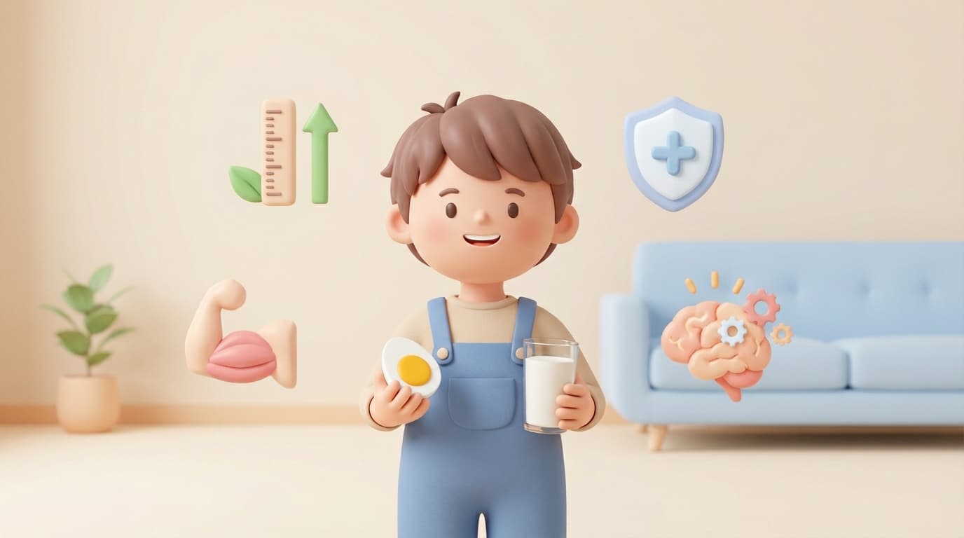 کودک با تخم‌مرغ و شیر؛ تقویت رشد قد، عضلات، ایمنی و عملکرد مغز با پروتئین